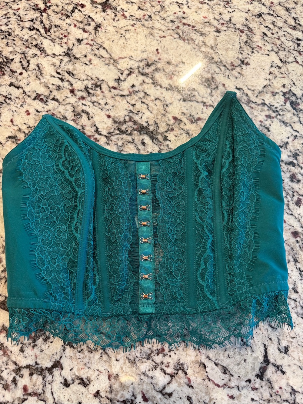 Victoria Secret NWOT Teal Lace Bralette Crop Top SMALL-DD